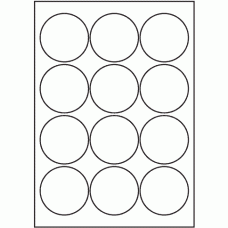 814 - A3 Label Size 90mm dia - 12 labels per sheet 