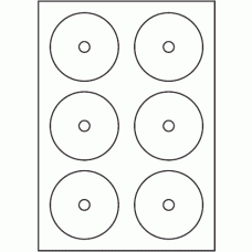 815 - A3 Label Size 115mm dia CD/DVD - 6 labels per sheet 