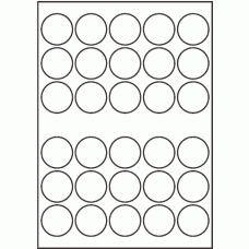 816 - A3 Label Size 53mm dia - 30 labels per sheet 