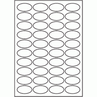 817 - A3 Label Size 65mm x 35mm Oval - 40 labels per sheet