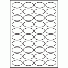 817 - A3 Label Size 65mm x 35mm Oval - 40 labels per sheet 