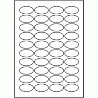 818 - SR-A3 Label Size 65mm x 35mm Oval - 40 labels per sheet