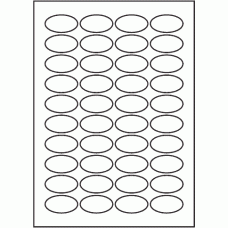 818 - SR-A3 Label Size 65mm x 35mm Oval - 40 labels per sheet 