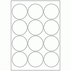 470 - Label Size 65mm dia - 12 labels per sheet 