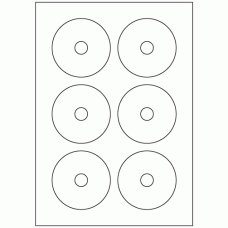 505 - Label Size Mini CD Label - 6 labels per sheet 