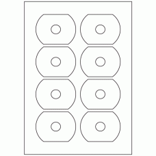 506 - Label Size CD Business Card Label - 8 labels per sheet 