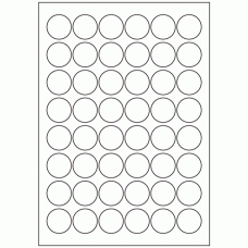 508 - Label Size 30mm dia - 48 labels per sheet 