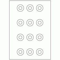 561 - Label Size 34mm dia - 12 labels per sheet 