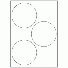 565 - Label Size 112mm dia - 3 labels per sheet 