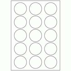 572 - Label Size 53mm dia - 15 labels per sheet 