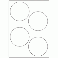 592 - Label Size 100mm dia - 4 labels per sheet 592 - Label Size 100mm dia - 4 labels per sheet