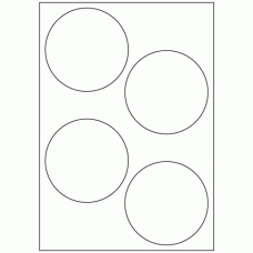 592 - Label Size 100mm dia - 4 labels per sheet 
