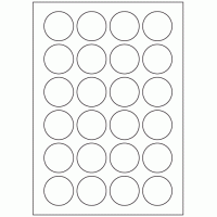 595 - Label Size 41mm dia - 24 labels per sheet