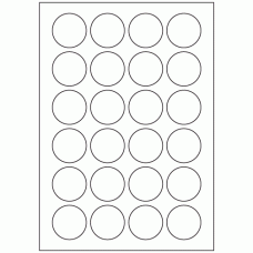 595 - Label Size 41mm dia - 24 labels per sheet 