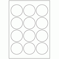 664 - Label Size 60mm Dia - 12 labels per sheet
