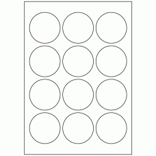 664 - Label Size 60mm Dia - 12 labels per sheet 