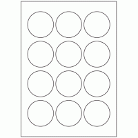 665 - Label Size 57mm Dia - 12 labels per sheet
