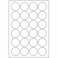 666 - Label Size 43mm Dia - 24 labels per sheet