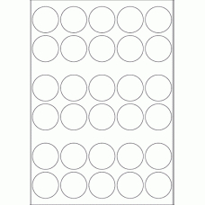 667 - Label Size 38mm Dia - 30 labels per sheet 