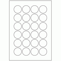 668 - Label Size 38mm Dia - 24 labels per sheet