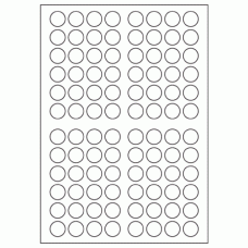 669 - Label Size 19mm Dia - 96 labels per sheet 
