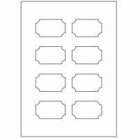 920 - Ticket Shape Label Size 65mm x 38mm - 8 labels per sheet