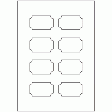 920 - Ticket Shape Label Size 65mm x 38mm - 8 labels per sheet 