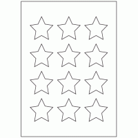 921 - Star Label Size 50mm x 50mm - 12 labels per sheet 921 - Star Label Size 50mm x 50mm - 12 labels per sheet