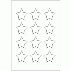 921 - Star Label Size 50mm x 50mm - 12 labels per sheet 
