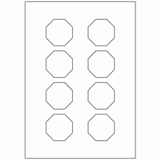 922 - Octagon Label Size 50mm x 50mm - 8 labels per sheet 