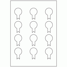 923 - Award Ribbon Label Size 33mm x 51mm - 12 labels per sheet 