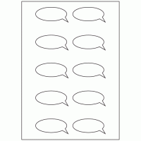 925 - Speech Bubble Label Size 70mm x 32mm - 10 labels per sheet 925 - Speech Bubble Label Size 70mm x 32mm - 10 labels per sheet