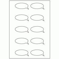 925 - Speech Bubble Label Size 70mm x 32mm - 10 labels per sheet 