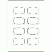 927 - Rounded Rectangle Label Size 63mm x 40mm - 8 labels per sheet