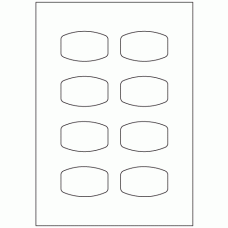 927 - Rounded Rectangle Label Size 63mm x 40mm - 8 labels per sheet 