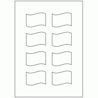 929 - Wave Flag Shape Label Size 60mm x 44mm - 8 labels per sheet 929 - Wave Flag Shape Label Size 60mm x 44mm - 8 labels per sheet