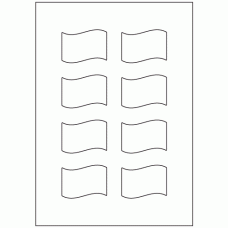 929 - Wave Flag Shape Label Size 60mm x 44mm - 8 labels per sheet 