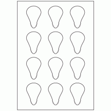 931 - Light Bulb Label Size 40mm x 60mm - 12 labels per sheet 