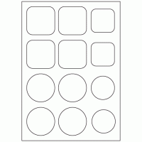 932 - Mixed Shapes - 12 labels per sheet 932 - Mixed Shapes - 12 labels per sheet