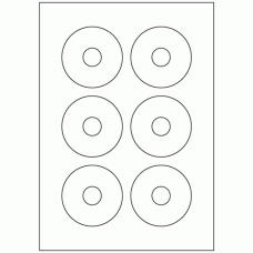 937 - Label Size 73mm Dia - 6 labels per sheet 