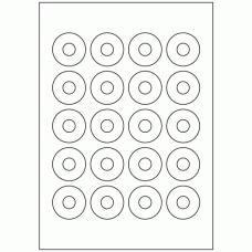 938 - Label Size 40mm Dia - 20 labels per sheet 
