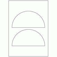 939 - Semi-Circle Label Size 175mm x 87.5mm - 2 labels per sheet