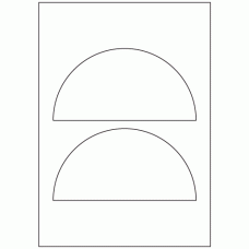 939 - Semi-Circle Label Size 175mm x 87.5mm - 2 labels per sheet 