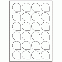 945 - Teardrop Label Size 40.7mm x 40.7mm - 24 labels per sheet