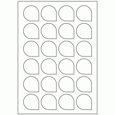 945 - Teardrop Label Size 40.7mm x 40.7mm - 24 labels per sheet 