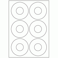 948 - Label Size CD 90mm - 6 labels per sheet