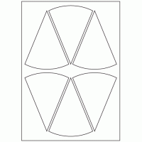 959 - Wedge Label Size 125mm 94.3mm - 6 labels per sheet