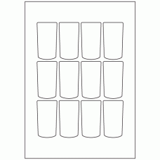 965 - Dome Label Size 70mm x 38mm - 12 labels per sheet 