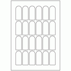 969 - Dome Label Size 60mm x 25mm - 24 labels per sheet 
