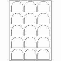 970 - Dome Label Size 59mm x 53mm - 15 labels per sheet